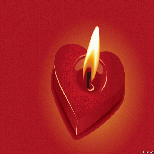 Love shape candle