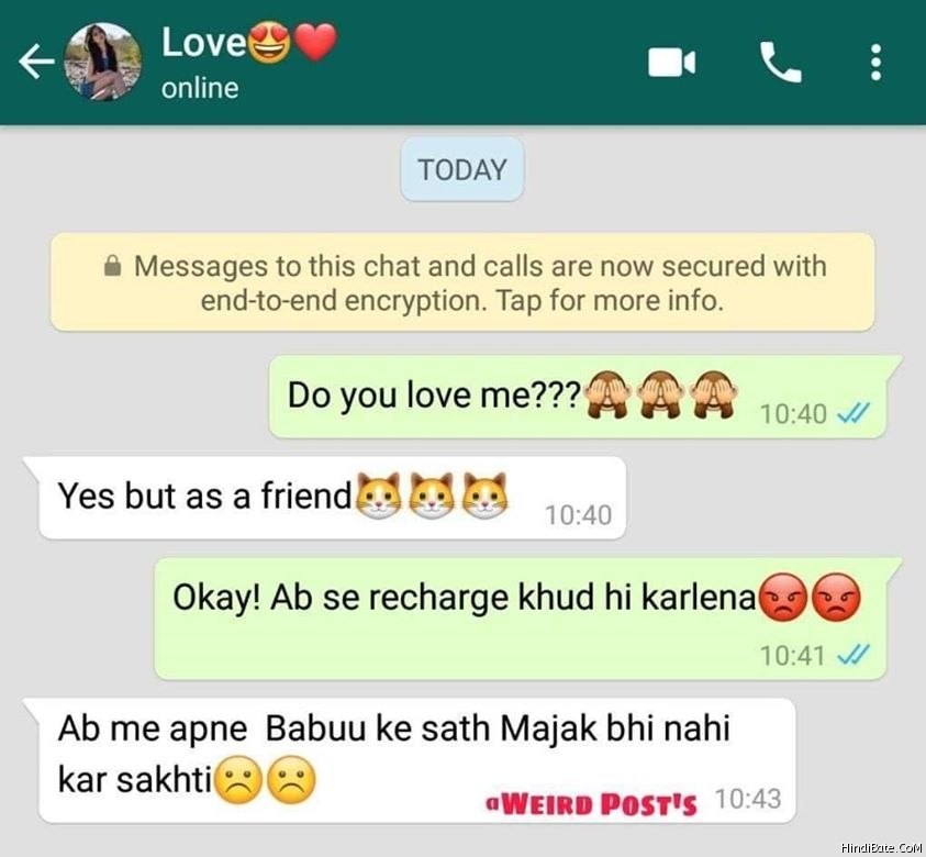 Funny Whatsapp Chat Gf Bf Memes Hindibate Com