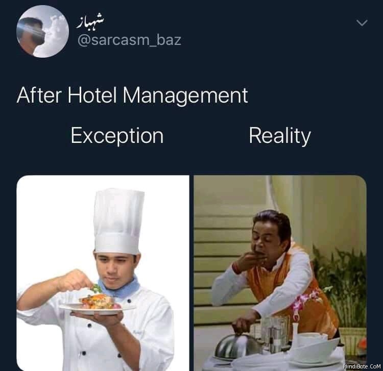 After hotel management expectation vs reality meme