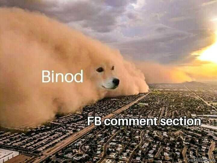 Binod vs FB comment section meme