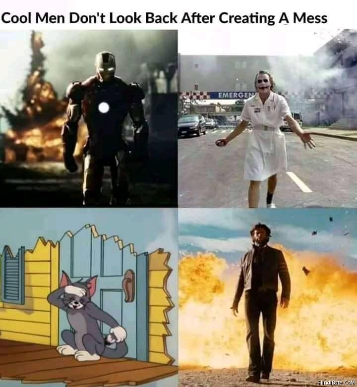 Cool mem dont look back after creating a mess meme