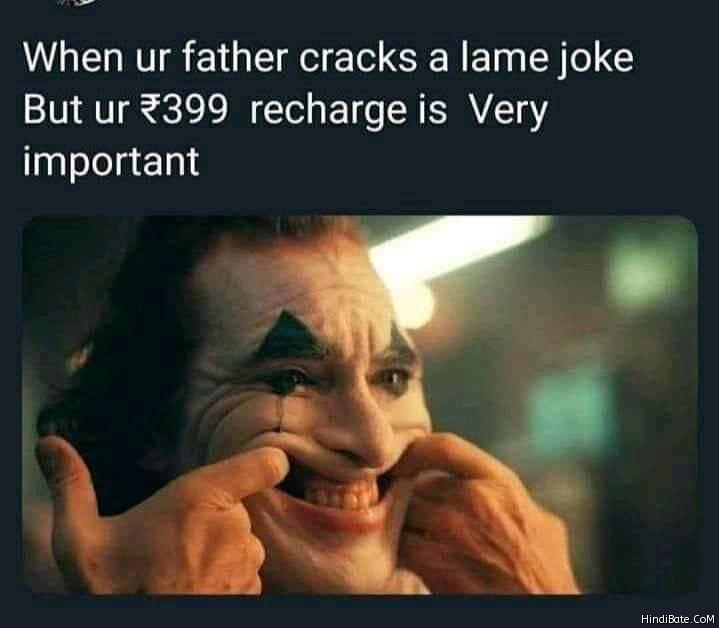 Father cracks lame joke but recharge is very important meme