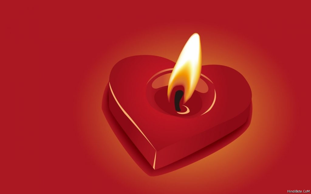 Love shape candle