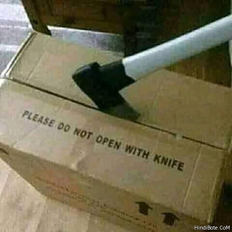 Please do not open with knife axe meme