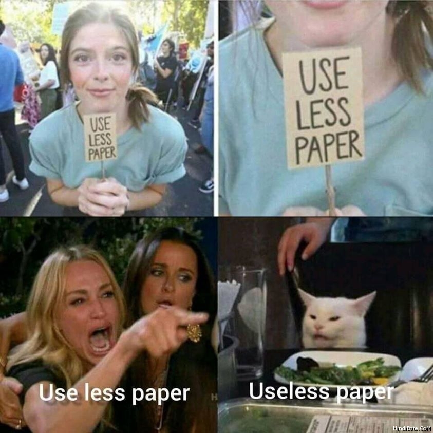 Use less papes vs useless paper meme