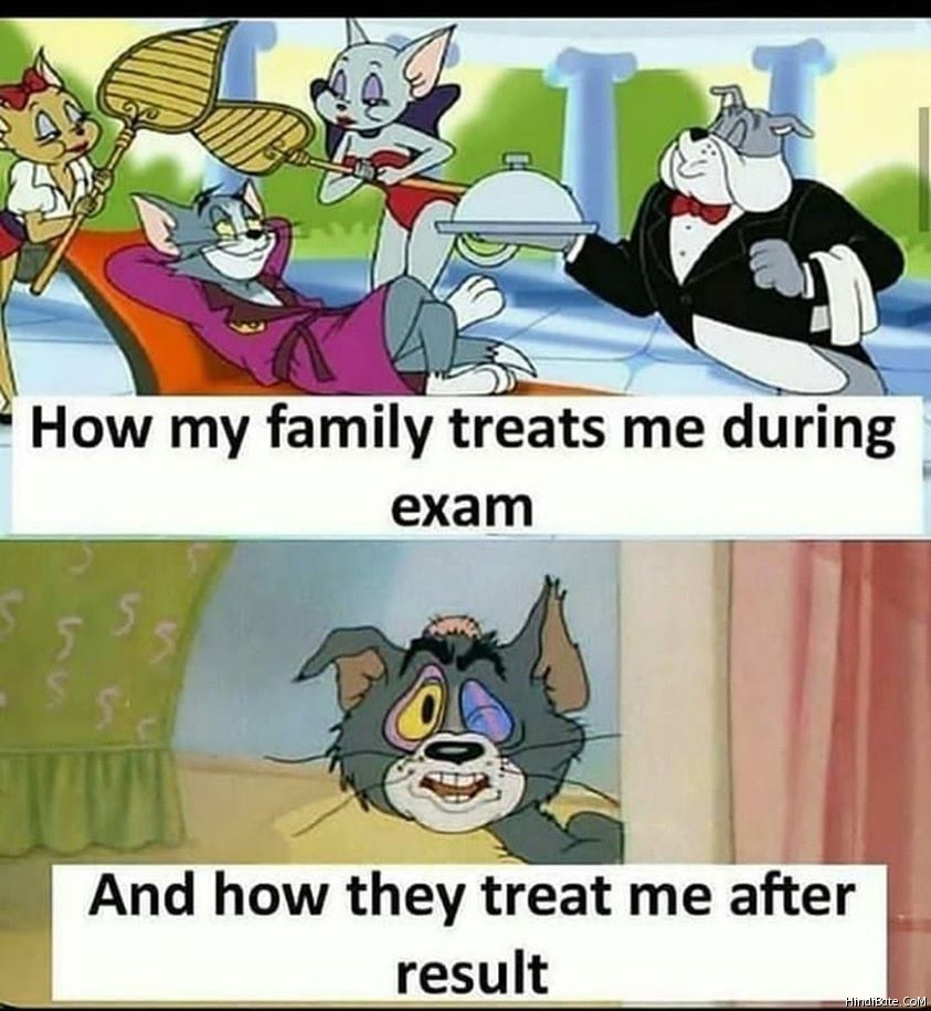 how my family treats me during exam meme