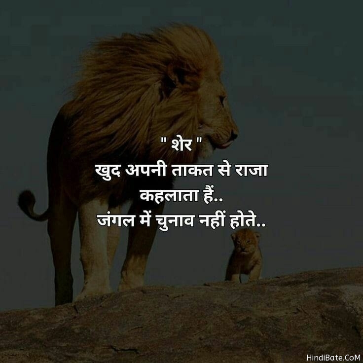शेर खुद अपनी ताकत से राजा कहलाता है